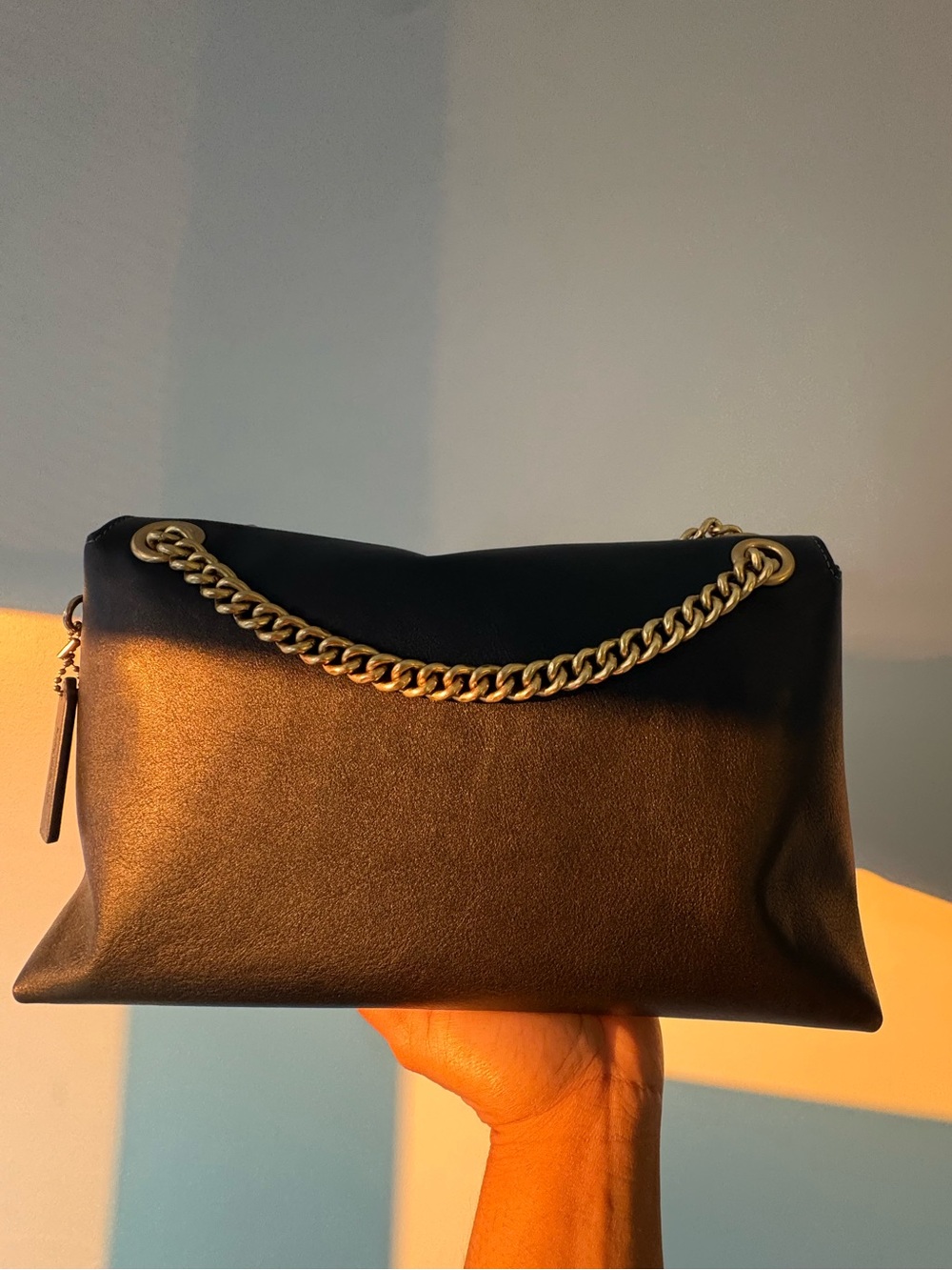 Coach Chain Chelsea Shoulder Bag 30 in Black - Picture 9 of 11